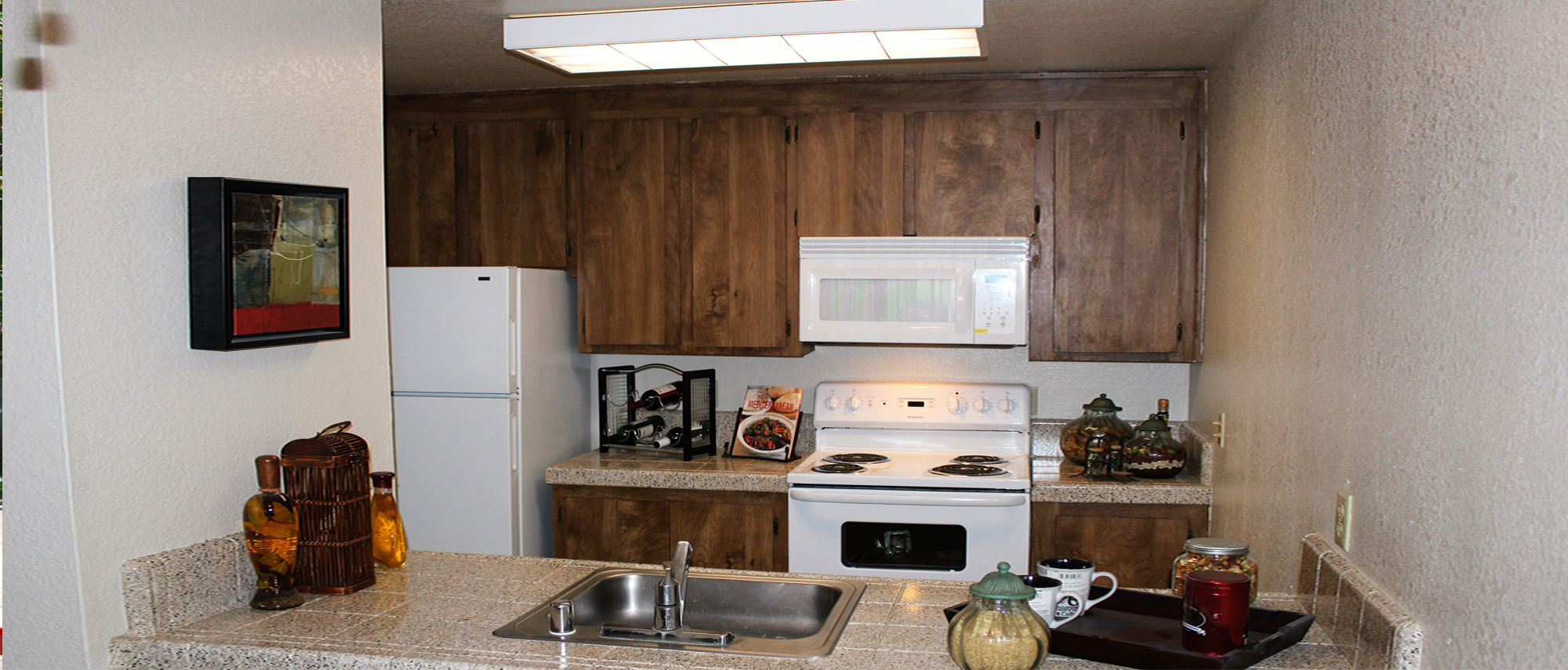 This image shows the kitchen of one of the Sunflorin Village apartment units