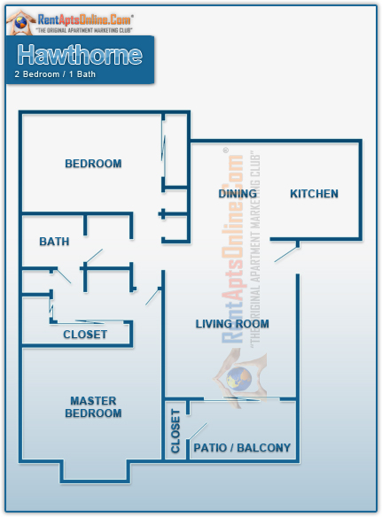 This image is the visual schematic representation of Hawthorne in Sunflorin Village Apartments.
